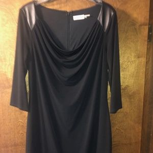 Black Dress W Faux leather